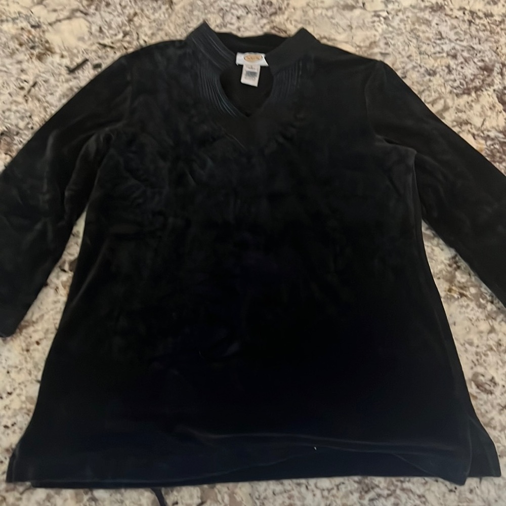 Talbot’s velour black  tunic size S